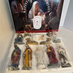 Nativity Figurine Set with Colorful Robes